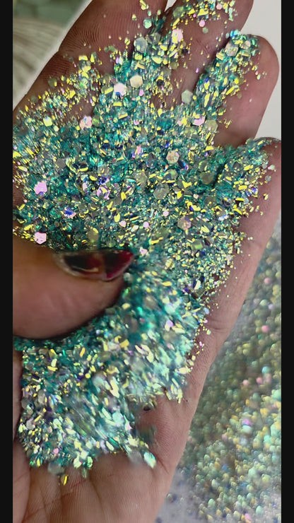 Twinkling Azure Cove - Turquoise Blue Green Textured Glitter for Resin and mixed media