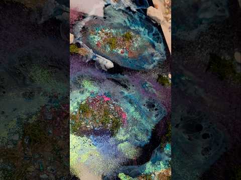 Abstract ocean resin art in progress showing layered sea textures, flow and movement using epoxy resin techniques - Create and Bloom and Apex resin products
