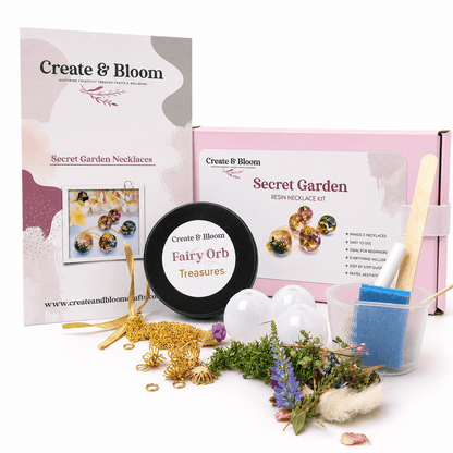 resin craft kit, resin jewellery kit, pressed flower resin kit, flower necklace kit, resin necklace making kit, Secret Garden craft kit, beginner resin kit, resin kit for beginners, jewellery making kit, necklace making kit, DIY jewellery kit, DIY resin necklace, resin orb necklace, flower orb necklace, pressed flower necklace, botanical jewellery kit, dried flower resin jewellery, real flower necklace kit, floral resin jewellery, resin pendant kit, resin jewellery making, jewellery resin kit, craft kit for